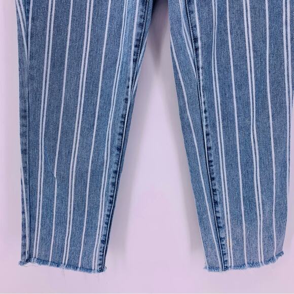 Pacsun High Rise Straight Striped Cropped Jeans Womens Size 25 - Picture 3 of 11